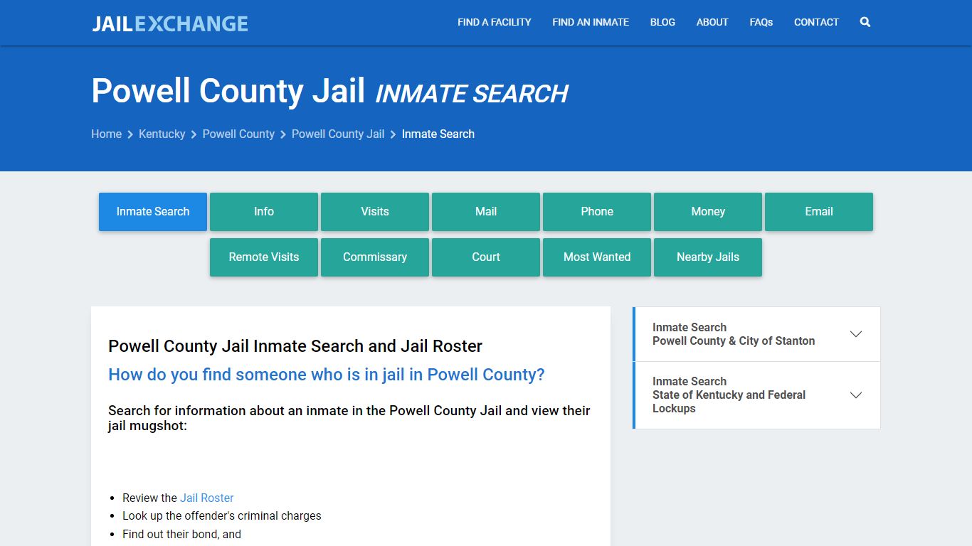 Inmate Search: Roster & Mugshots - Powell County Jail, KY